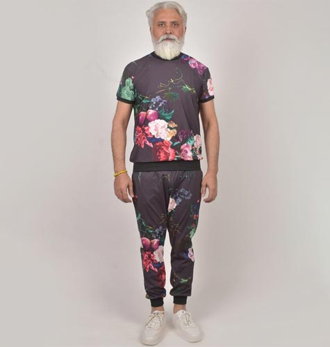 Men Floral Digital Printed Lycra Tracksuits
